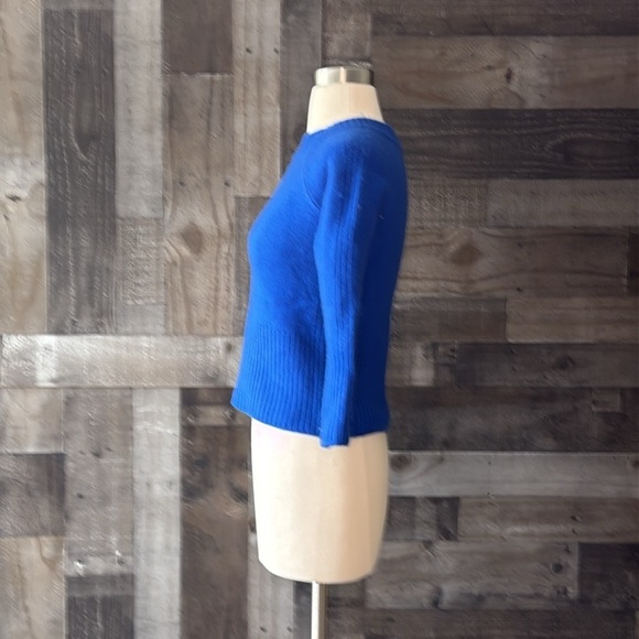 Boden blue 3/4 sleeve sweater XSmall gorpcore old money preppy academia wool - Picture 6 of 10